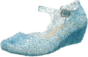 Girls Jelly Sandals Cosplay Dress Up Mary Jane Flats Heels Dance Party Birthday Single Shoes for Girls School Shoes