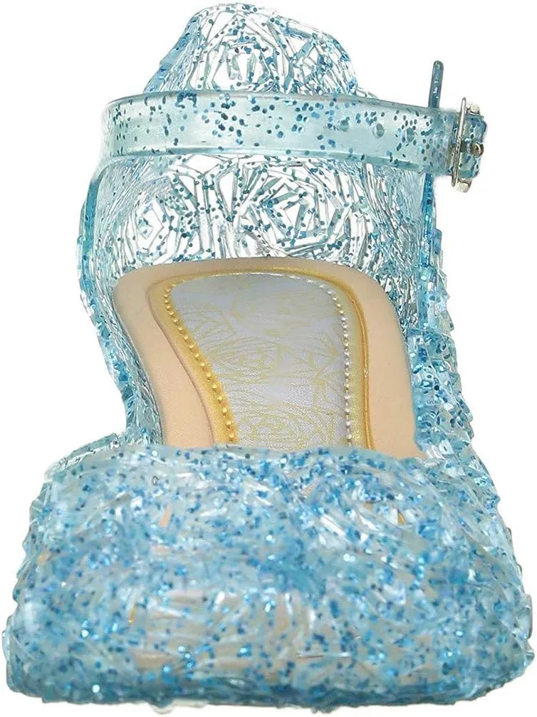 Girls Jelly Sandals Cosplay Dress Up Mary Jane Flats Heels Dance Party Birthday Single Shoes for Girls School Shoes