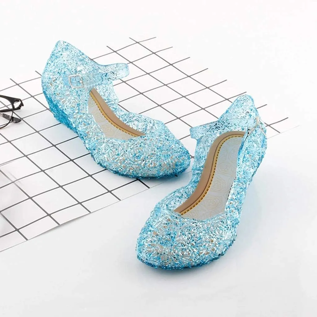 Girls Jelly Sandals Cosplay Dress Up Mary Jane Flats Heels Dance Party Birthday Single Shoes for Girls School Shoes