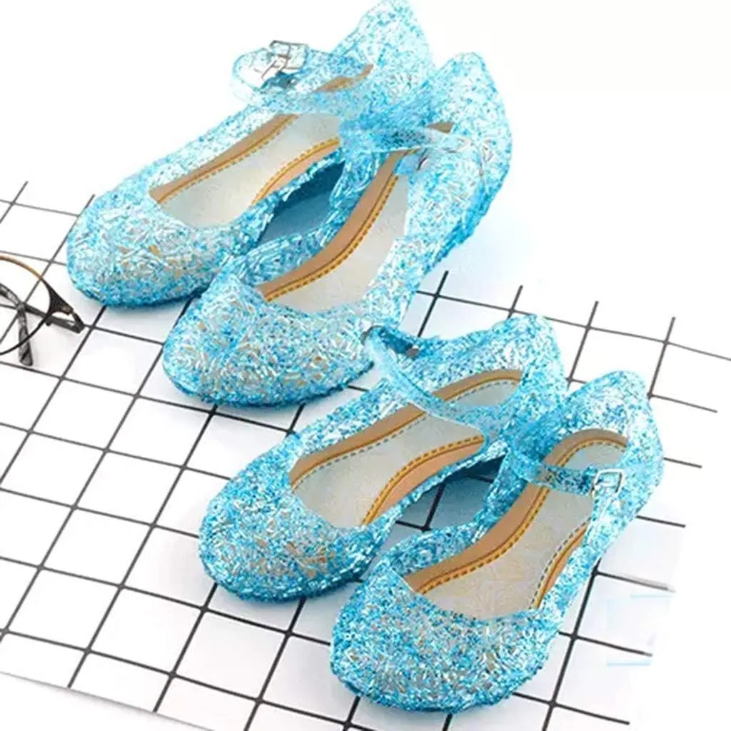 Girls Jelly Sandals Cosplay Dress Up Mary Jane Flats Heels Dance Party Birthday Single Shoes for Girls School Shoes