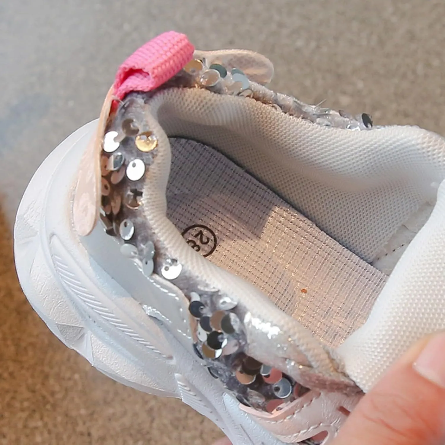Girls Lightweight Sneakers Kids Lace-up Sequins Tennis Running Shoes, Breathable Gym Athletic Shoes for 7 Toddler Shoes