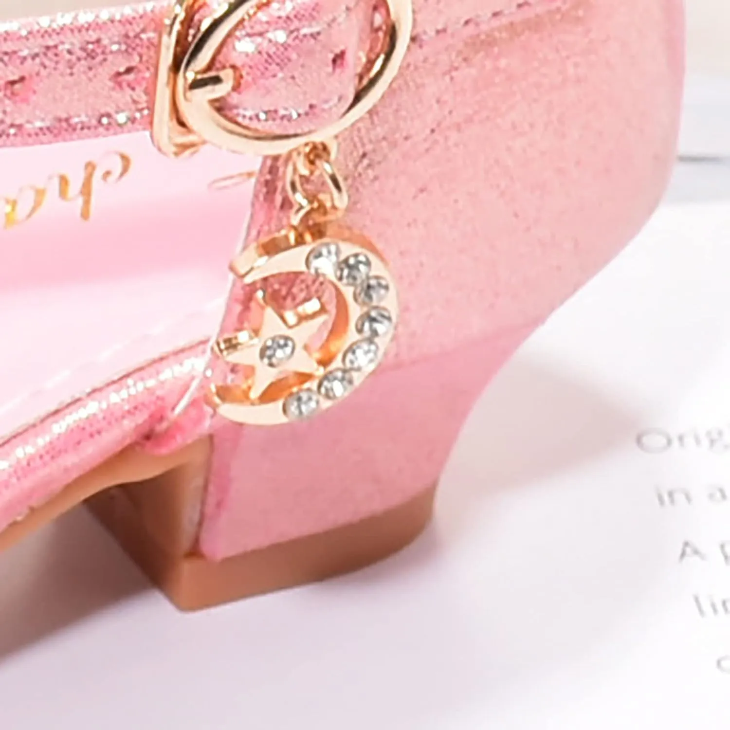 Girls Low Heel Sparkly Dress Shoes Mary Jane Flower Girls Wedding Birthday Pary Dress Shoes for Little/Big Kids