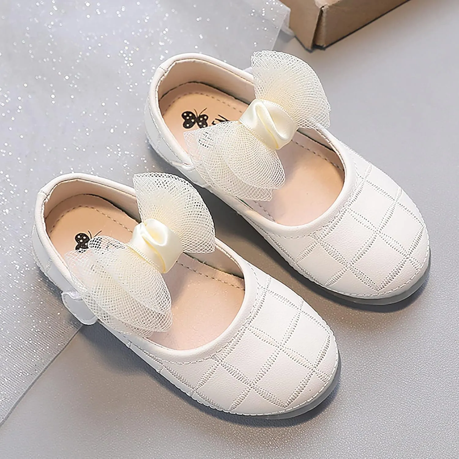 Girl's Mary Jane Dress Shoes Bow Flower Girl Shoes Ballet Flats for Party Wedding School Baby Shoes