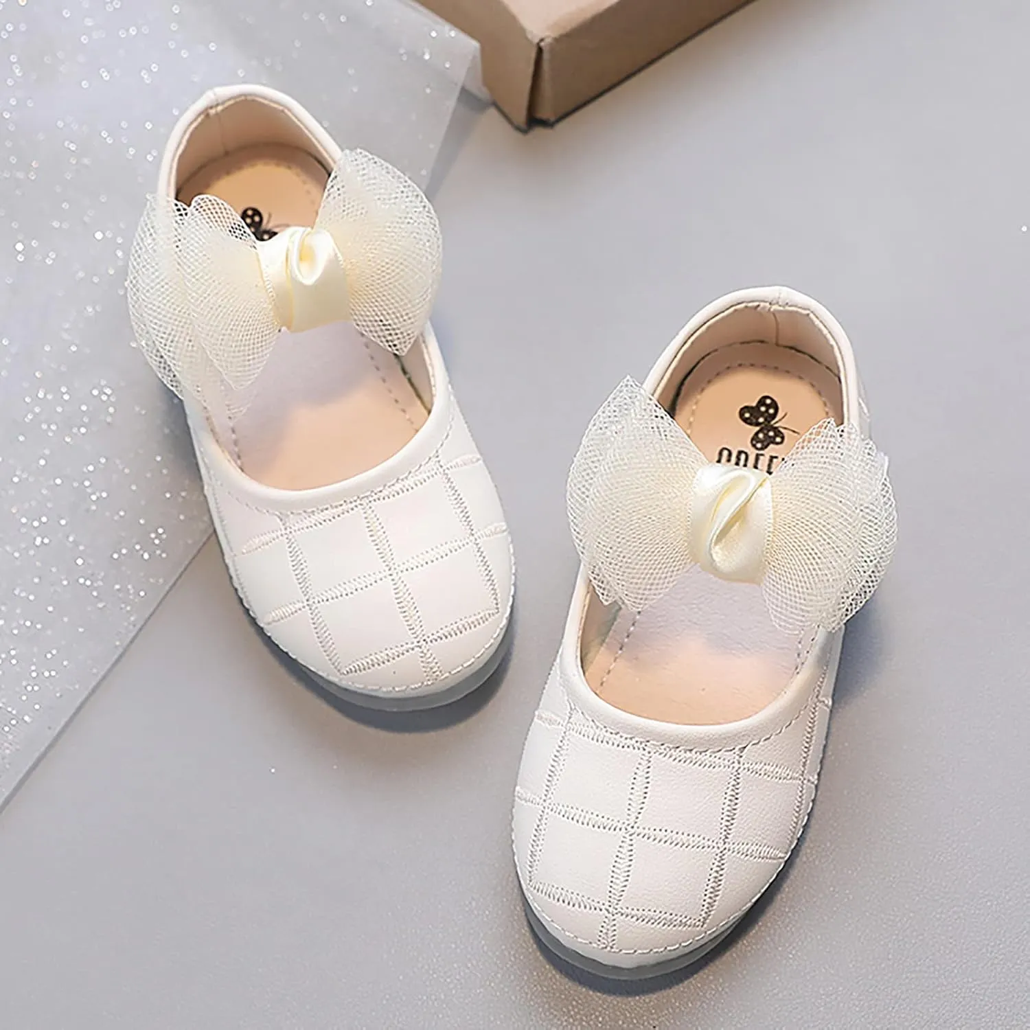 Girl's Mary Jane Dress Shoes Bow Flower Girl Shoes Ballet Flats for Party Wedding School Baby Shoes