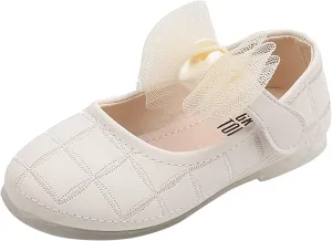Girl's Mary Jane Dress Shoes Bow Flower Girl Shoes Ballet Flats for Party Wedding School Baby Shoes