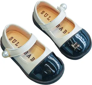 Girls Mary Jane Flats School Uniform Wedding Party Dress Shoes for Kids Ankle Strap Slip On Sandal