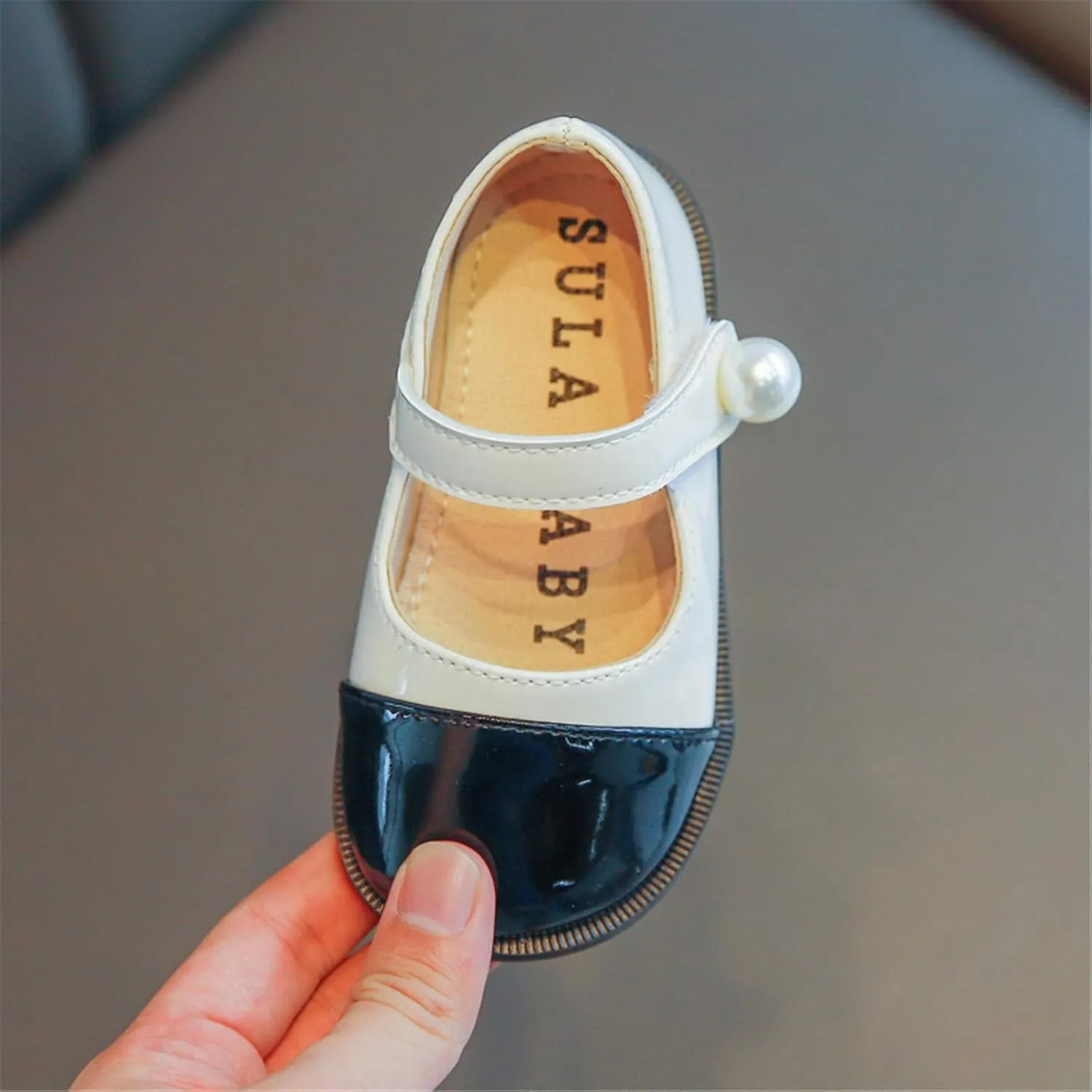 Girls Mary Jane Flats School Uniform Wedding Party Dress Shoes for Kids Ankle Strap Slip On Sandal