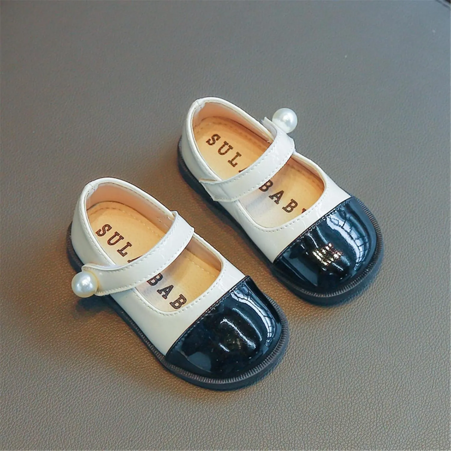 Girls Mary Jane Flats School Uniform Wedding Party Dress Shoes for Kids Ankle Strap Slip On Sandal