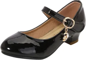 Girls Mary Jane Shoes Low Heel Dress Shoes Flower Girl School Shoes Patent Leather Shoes for Wedding Party