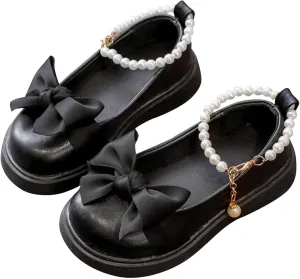Girls Shoes Platform Toddler Girls Dress Shoes Cute Bowknot Pearls Mary Jane Flower Girls Wedding Birthday Party Prom