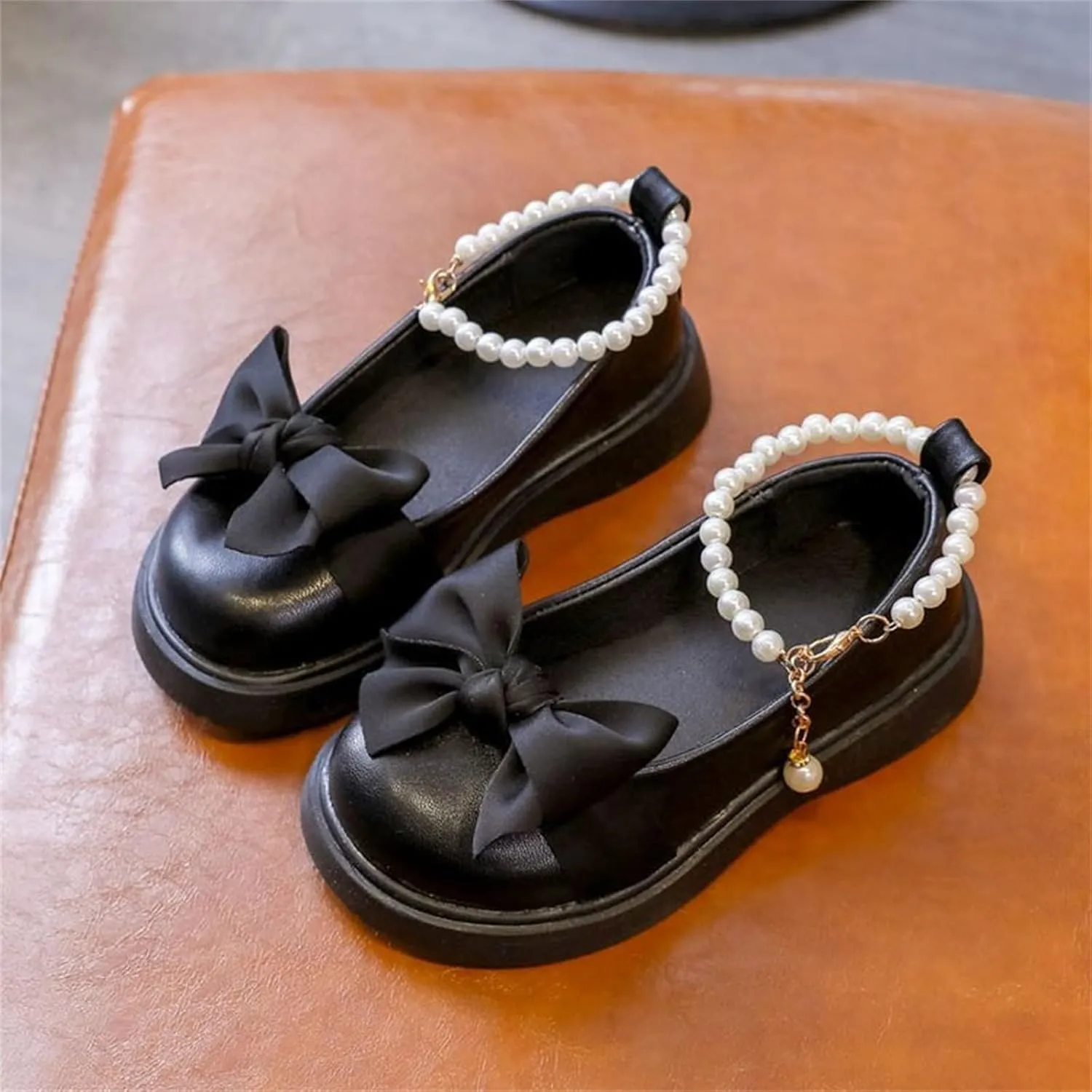 Girls Shoes Platform Toddler Girls Dress Shoes Cute Bowknot Pearls Mary Jane Flower Girls Wedding Birthday Party Prom