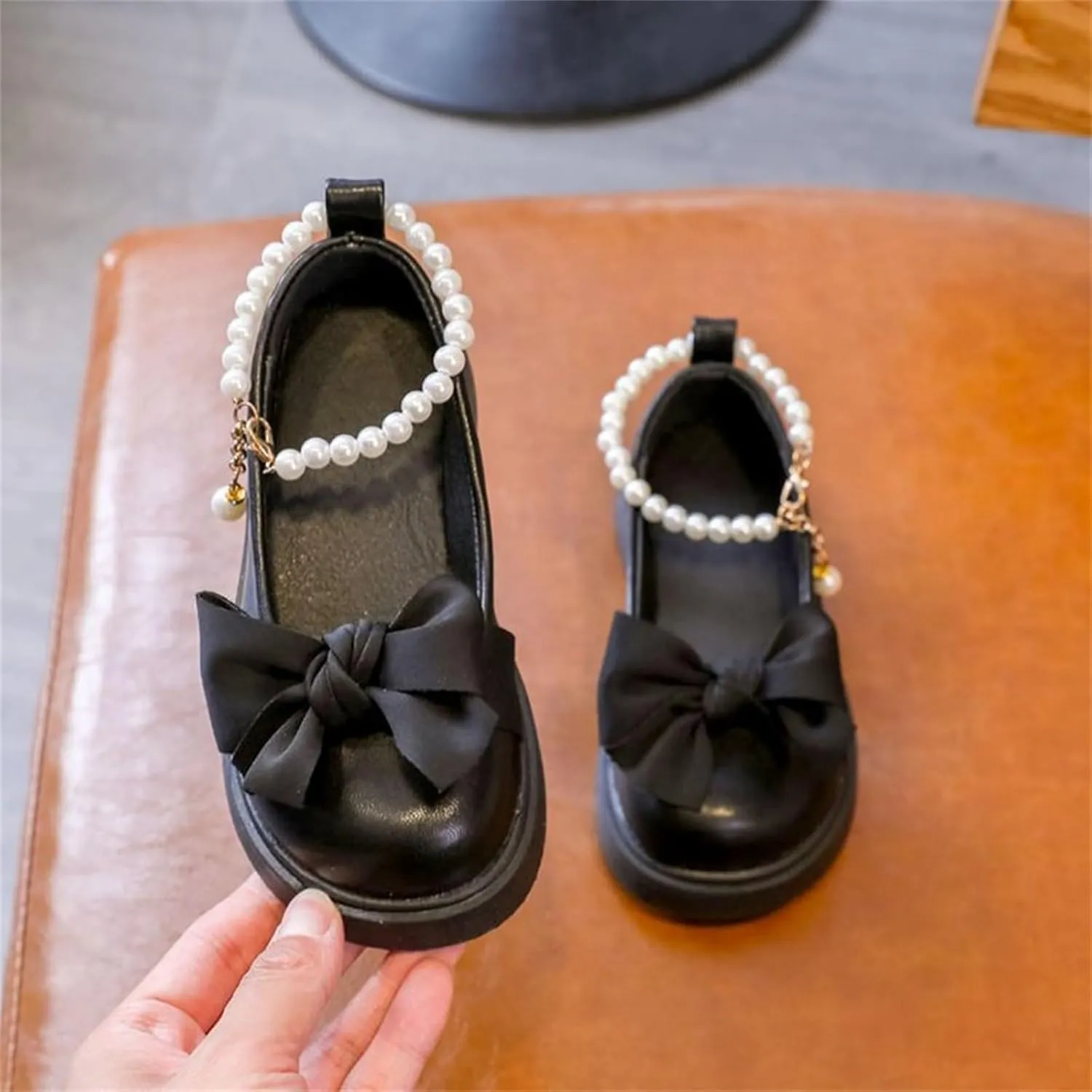 Girls Shoes Platform Toddler Girls Dress Shoes Cute Bowknot Pearls Mary Jane Flower Girls Wedding Birthday Party Prom