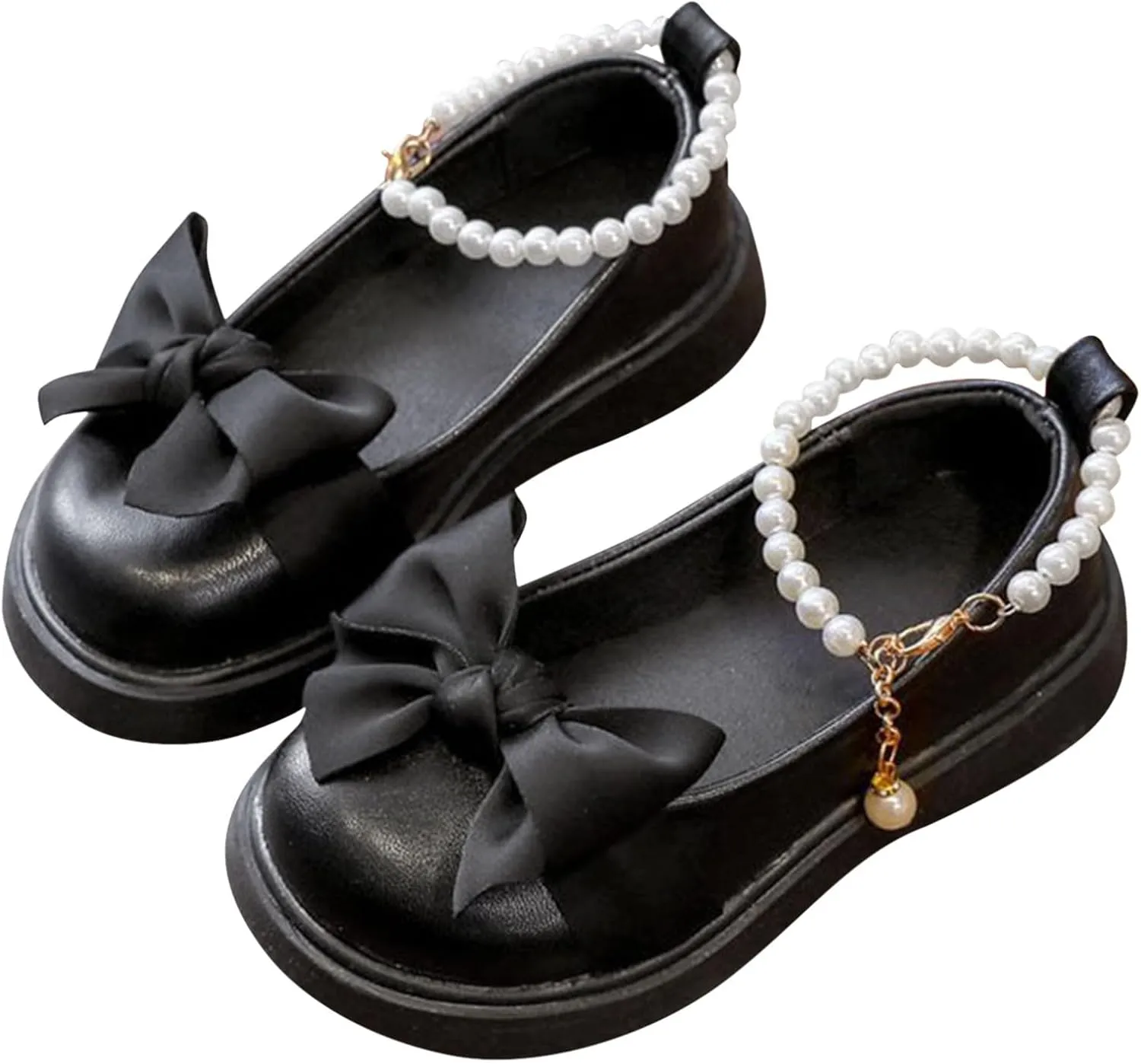 Girls Shoes Platform Toddler Girls Dress Shoes Cute Bowknot Pearls Mary Jane Flower Girls Wedding Birthday Party Prom