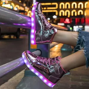Glowing LED Sneakers Lights Flashing High Top Lantern Shoes Runners