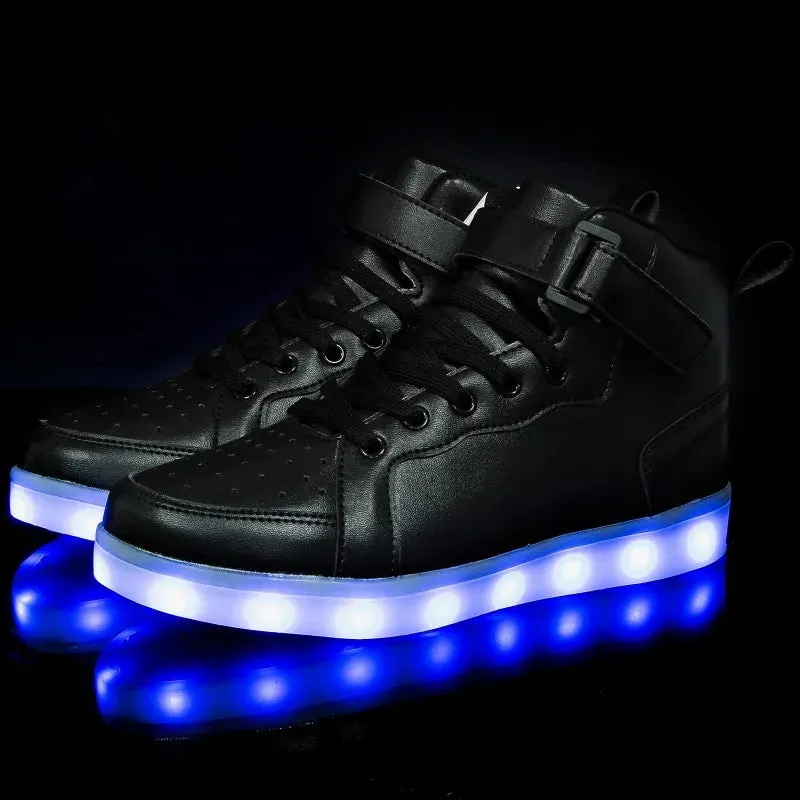 Glowing LED Sneakers Lights Flashing High Top Lantern Shoes Runners