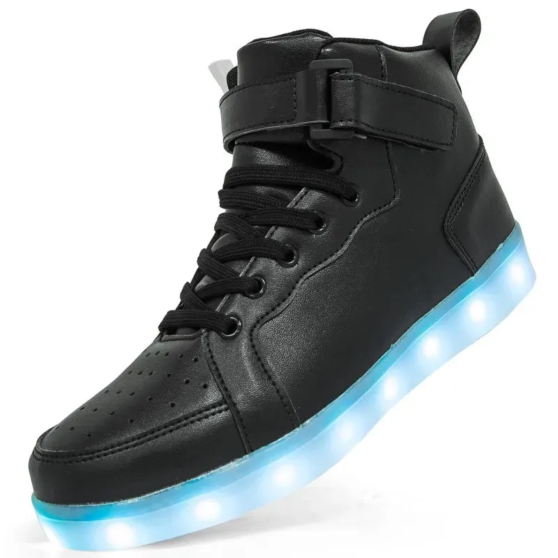 Glowing LED Sneakers Lights Flashing High Top Lantern Shoes Runners