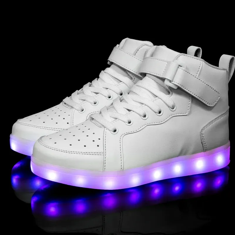 Glowing LED Sneakers Lights Flashing High Top Lantern Shoes Runners