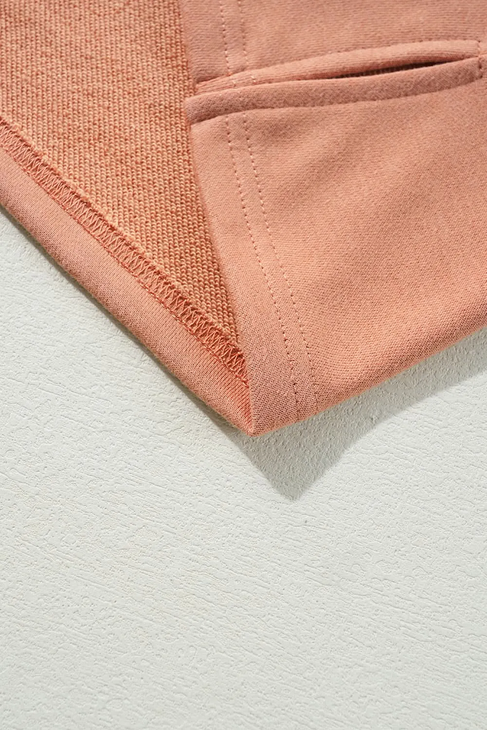 Grapefruit Orange Flower Patch Graphic Exposed Seam Wide Sleeve Top
