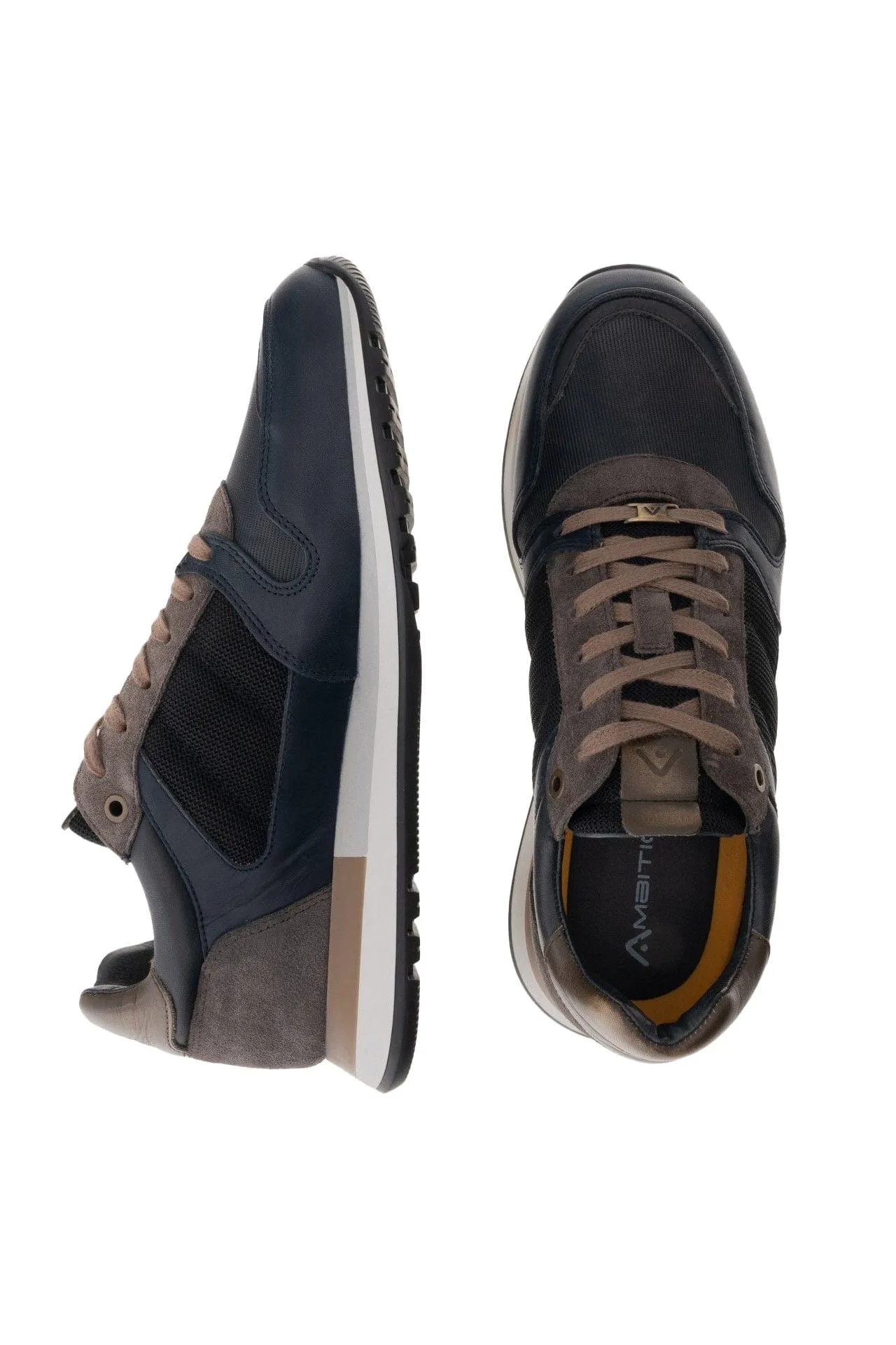 Grizz Leather Trainers - Navy/Black