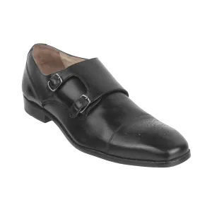 Gucinari - AMP <br> Big Size Regular Width Black Leather Slip-On Shoes For Men