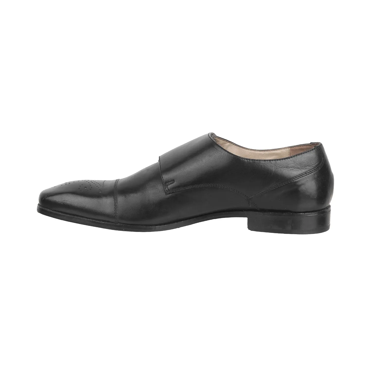 Gucinari - AMP <br> Big Size Regular Width Black Leather Slip-On Shoes For Men