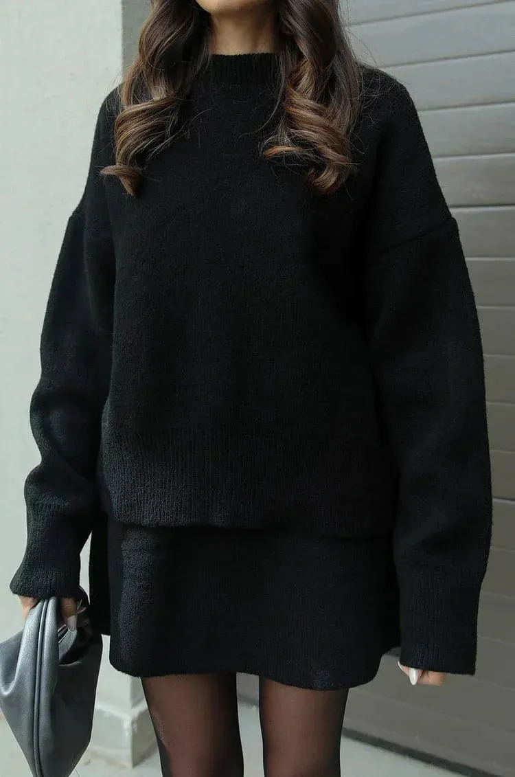 Helena | Knitted Skirt Suit (Top   Skirt)