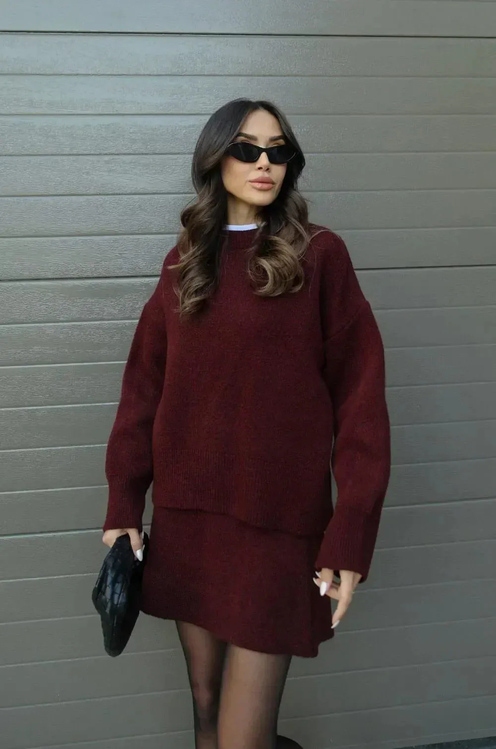 Helena | Knitted Skirt Suit (Top   Skirt)