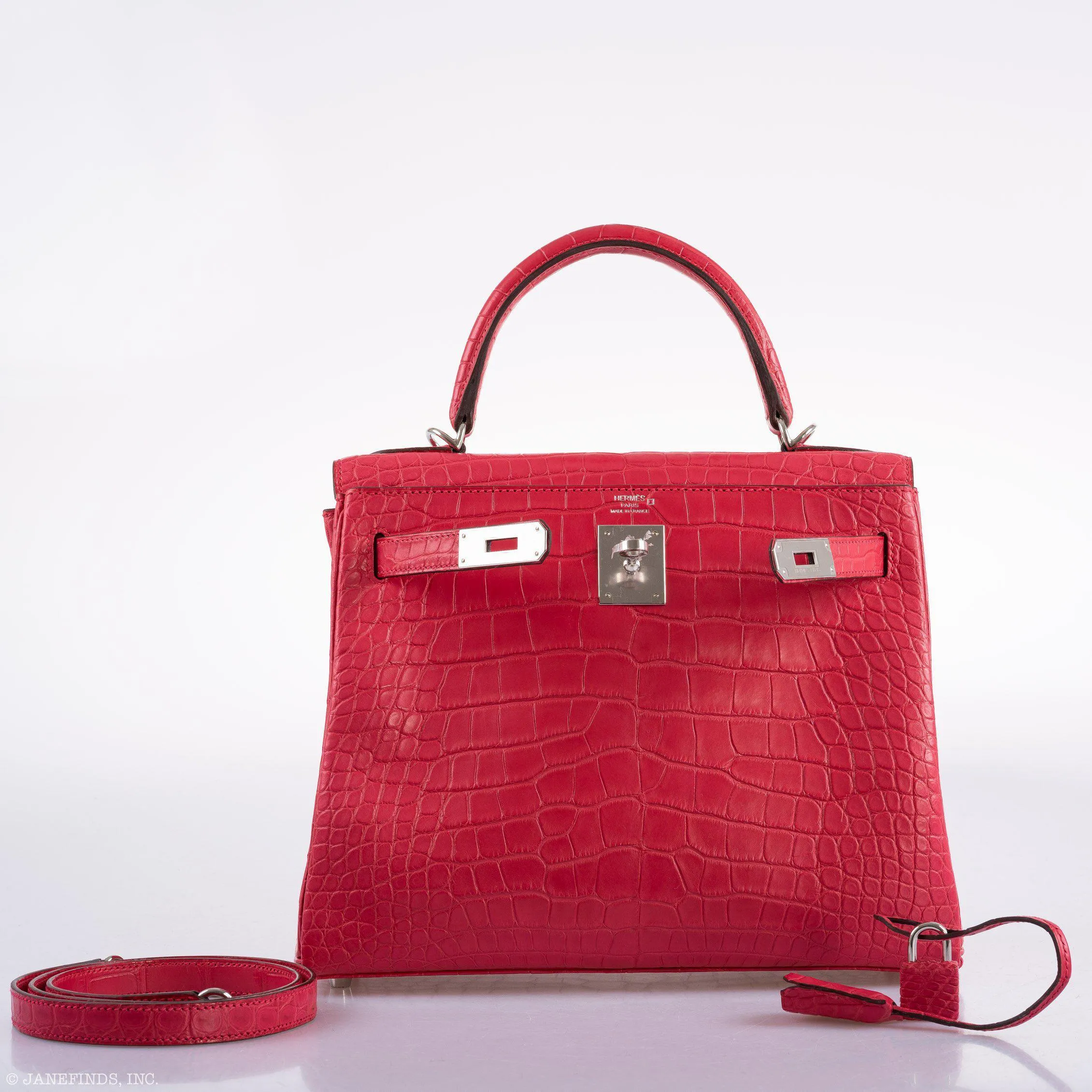 Hermès Kelly 28 Retourne Rose Extreme Matte Alligator Palladium Hardware
