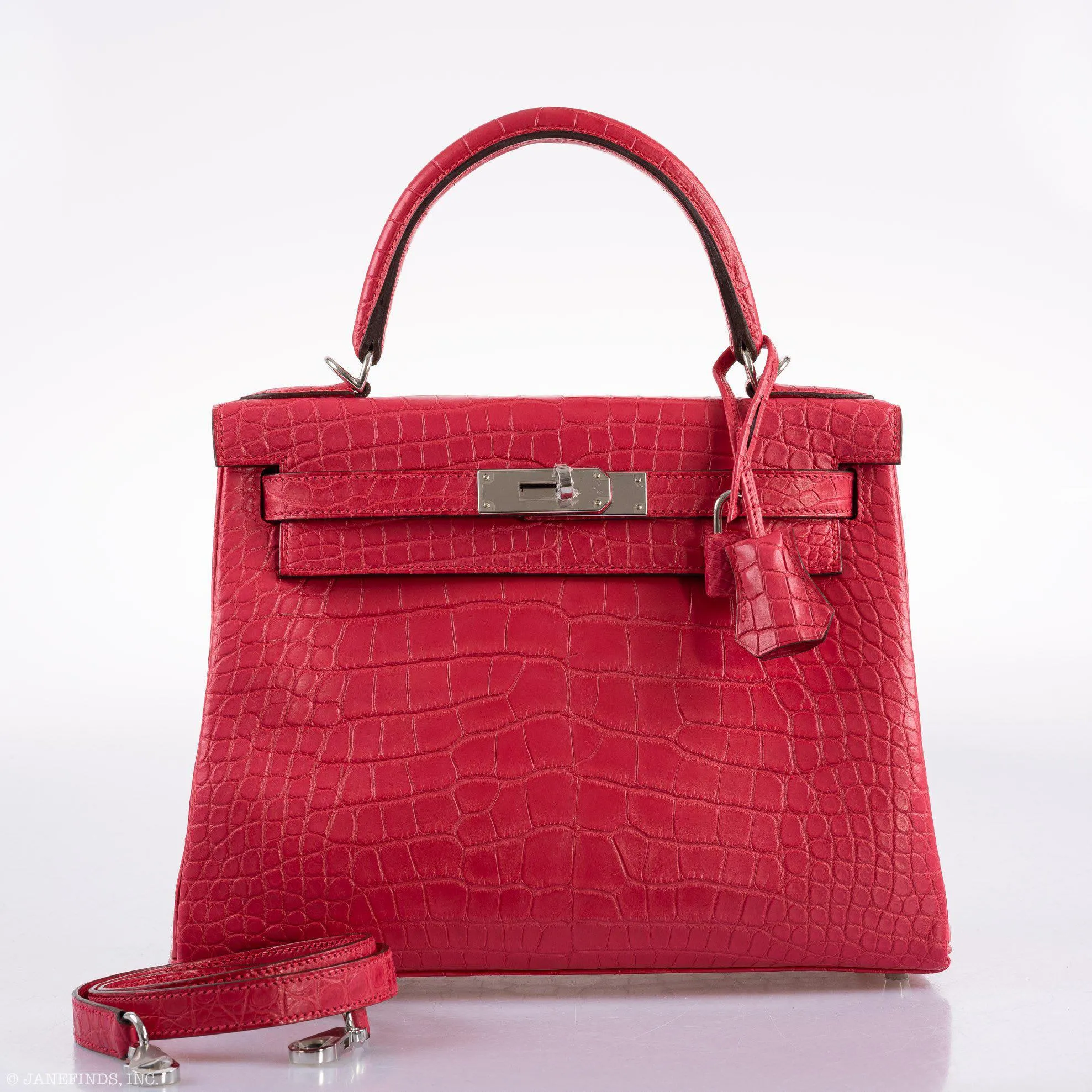 Hermès Kelly 28 Retourne Rose Extreme Matte Alligator Palladium Hardware
