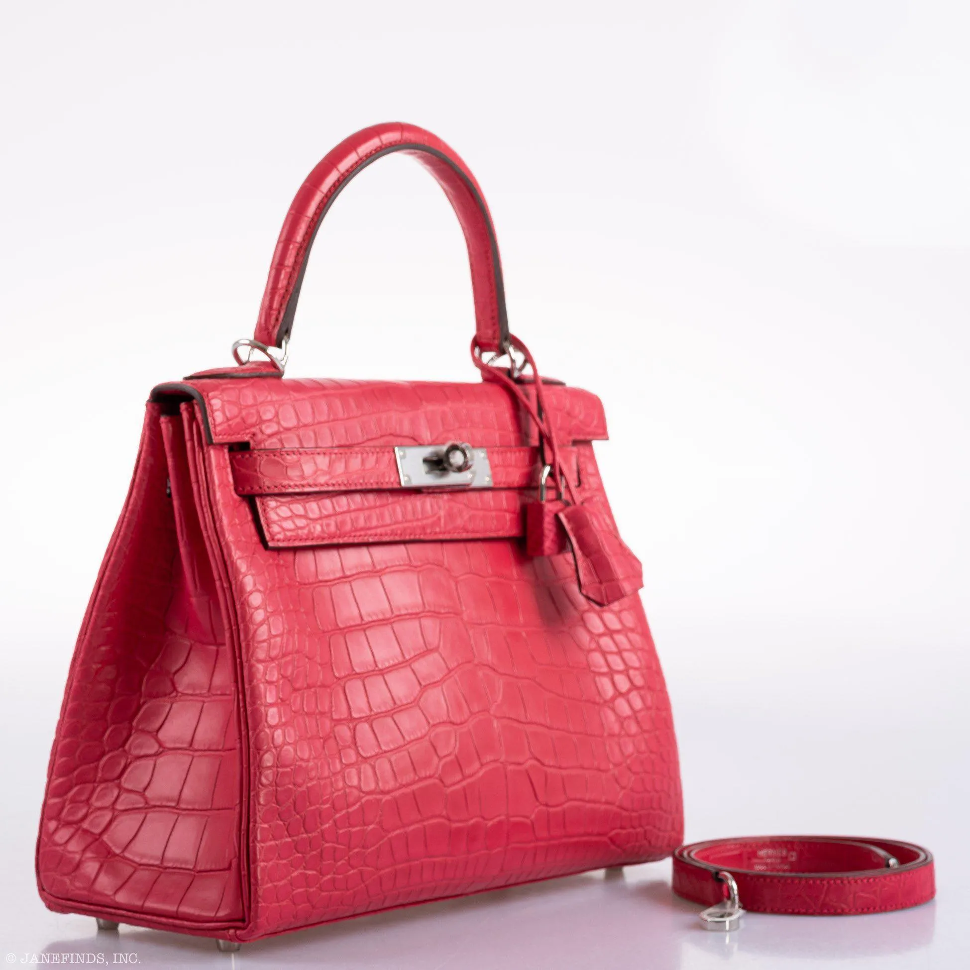 Hermès Kelly 28 Retourne Rose Extreme Matte Alligator Palladium Hardware