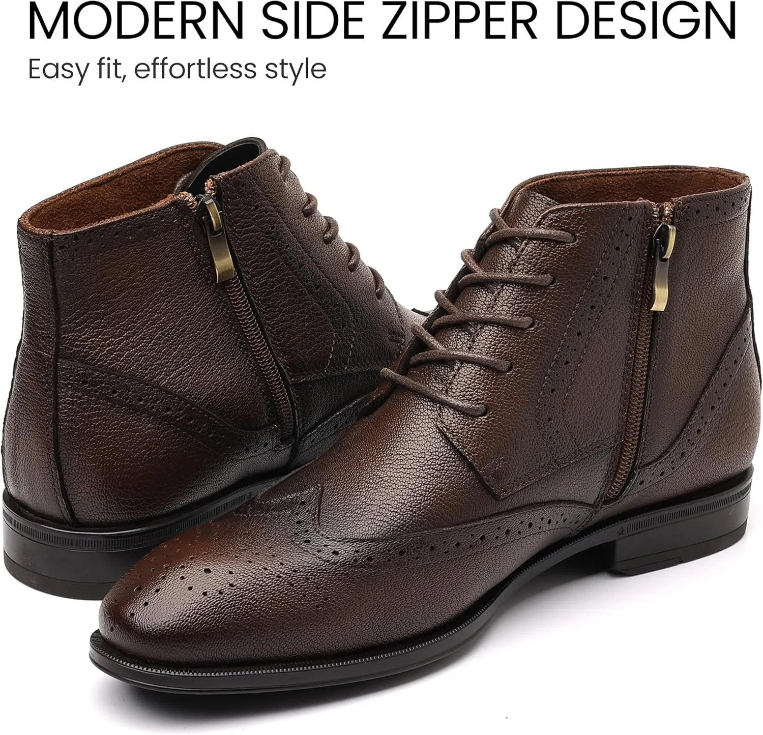 Holy dove Chelsea Boots Men  Genuine Leather,Chelsea Boots for Men with Side Zipper, Casual Slip-On Ankle Boots, Chukka & Oxford Style Dress Boots