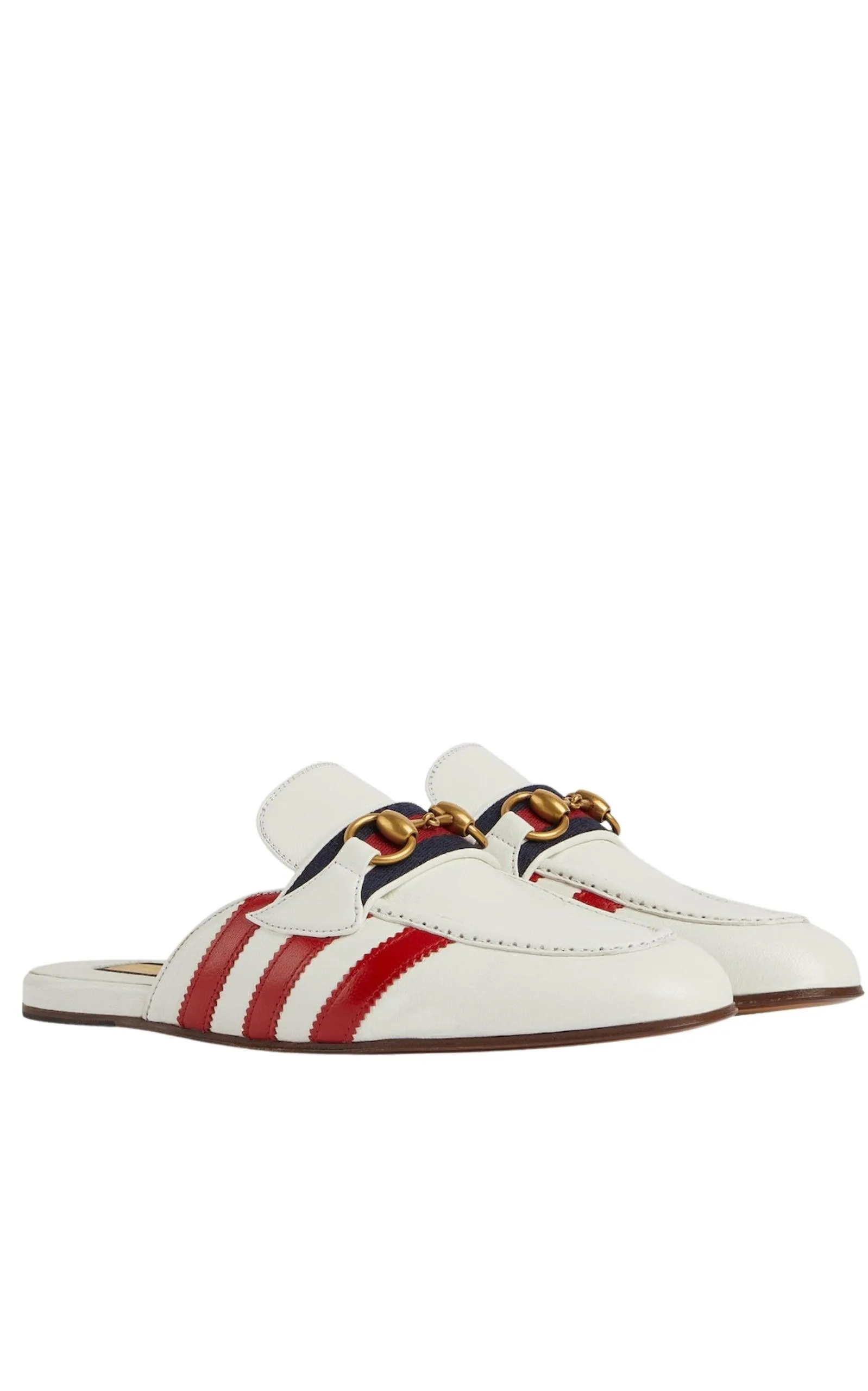 Horsebit x Adidas Leather Slipper in White