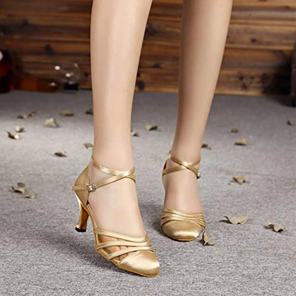 HROYL Womens Closed Toe Latin Salsa Ballroom Dance Shoes,Model 516/117/189