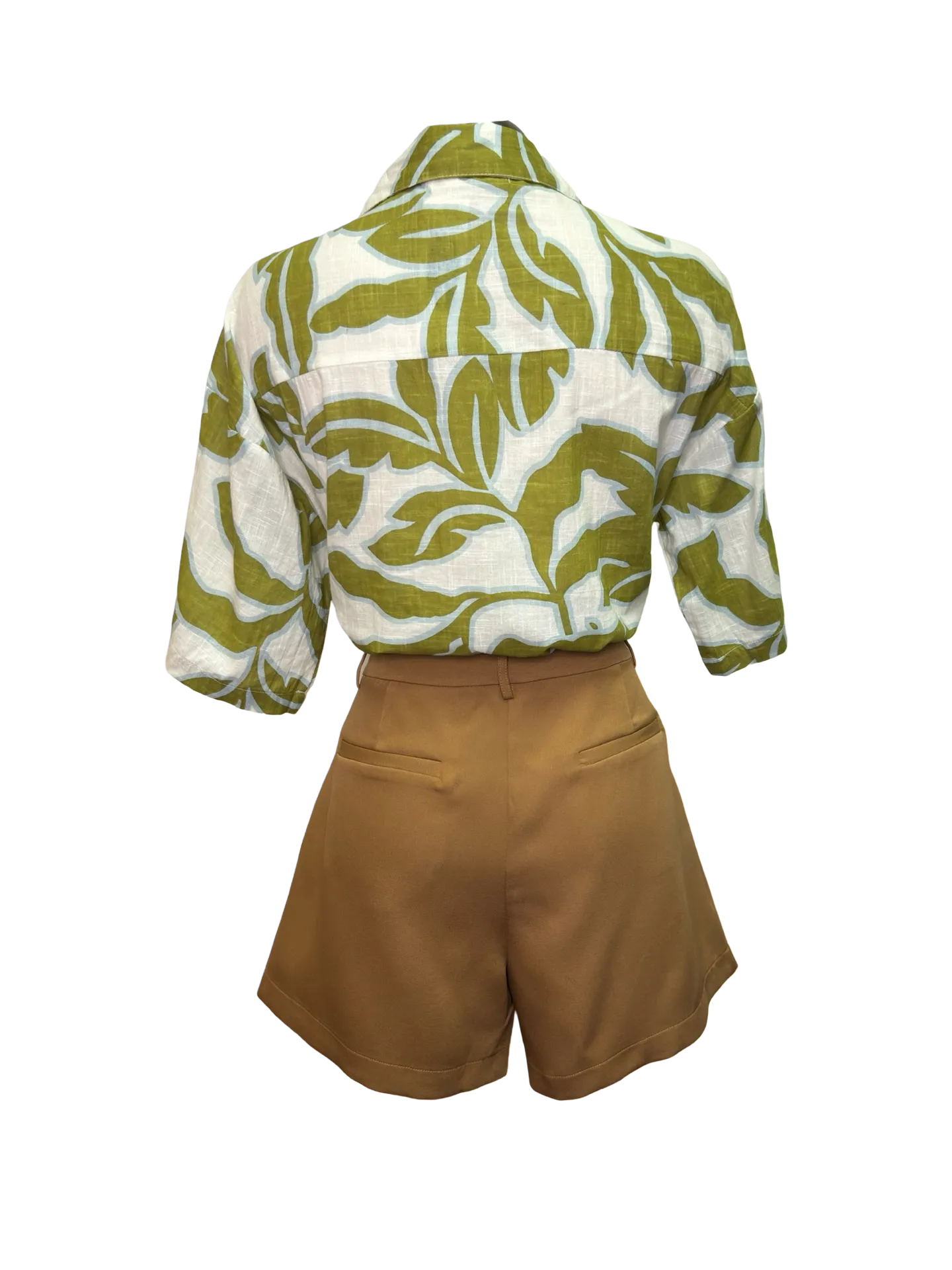 Jade Mocha Front Pleated Shorts