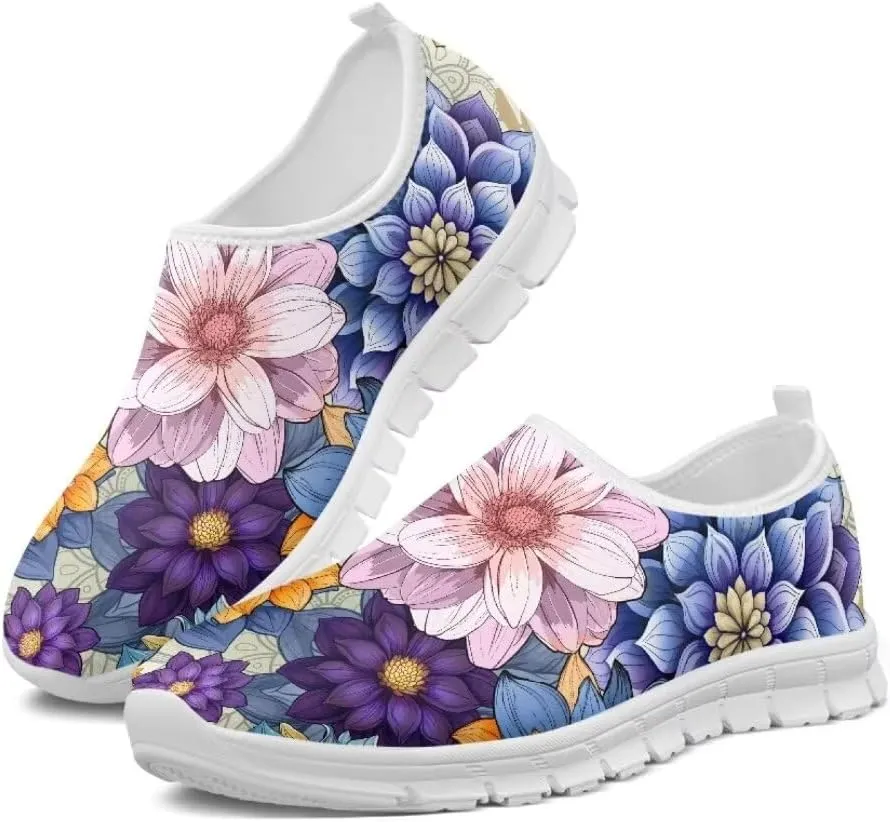 Jeiento Breathable Running Sneaker for Women Ladies Tennis Shoes Comfort Footwear Trainers Mesh Shoes Causal Travel Walking Flat Shoes