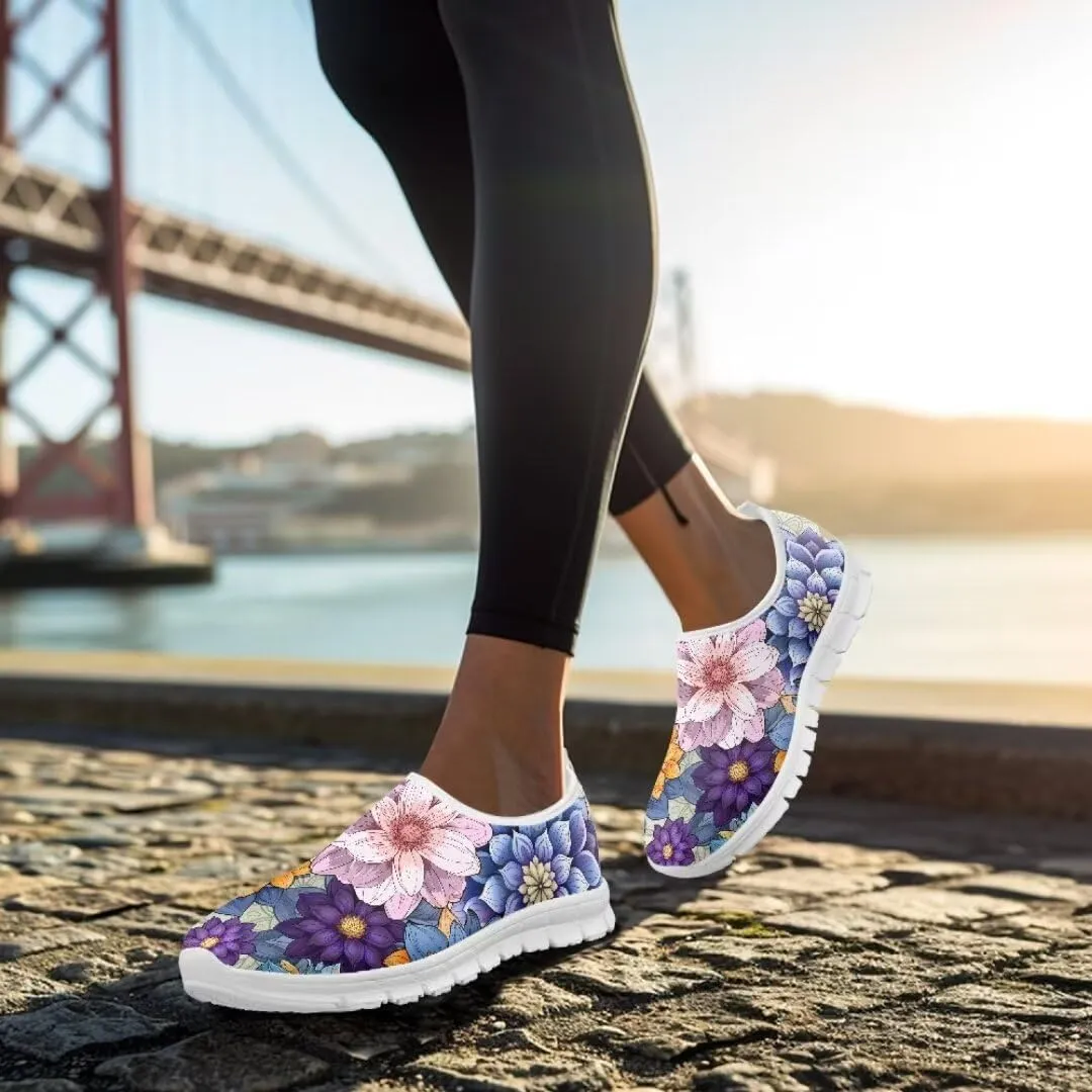 Jeiento Breathable Running Sneaker for Women Ladies Tennis Shoes Comfort Footwear Trainers Mesh Shoes Causal Travel Walking Flat Shoes