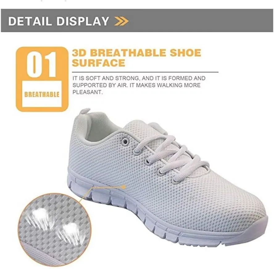 Jeiento Running Walking Sneakers,Halloween Shoes for Teenager,Thanksgiving Shoes for Men Women Mesh Workout Casual Trainers