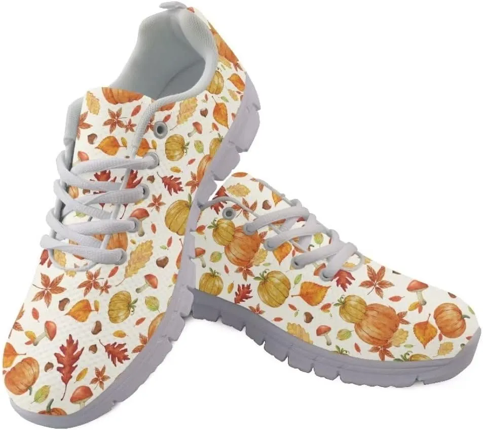 Jeiento Running Walking Sneakers,Halloween Shoes for Teenager,Thanksgiving Shoes for Men Women Mesh Workout Casual Trainers