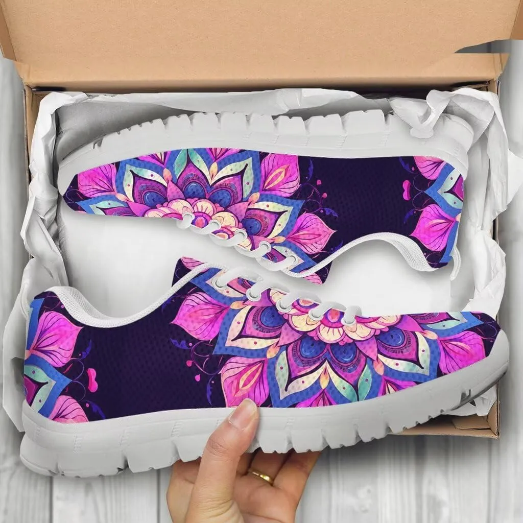 Jeiento Women Trainers Boho Mandala Walking Shoes Fashion Mesh Gym Sports Shoes Sneakers for Women
