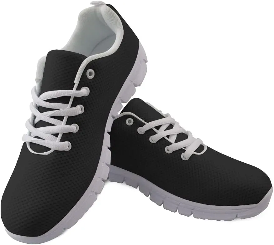 Jeiento Womens Mens Trainers Sports Running Shoes Causal Travel Walking Shoe Lace-up Breathable,Solid Color
