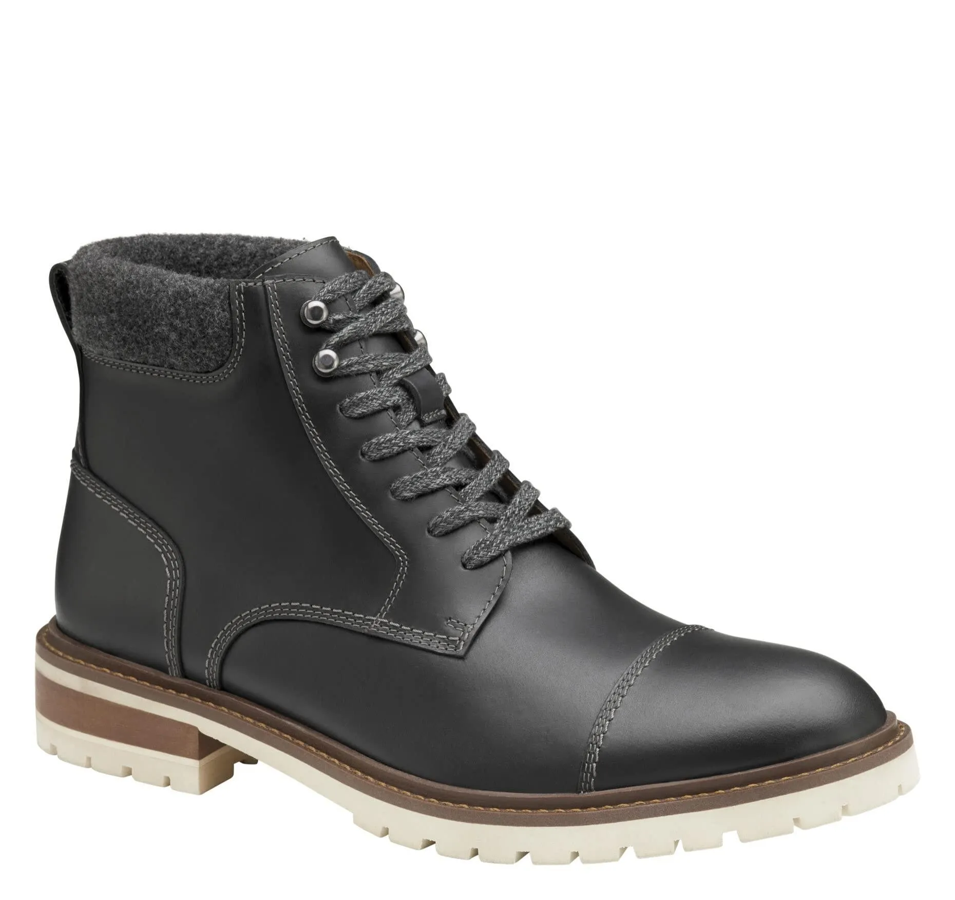 Johnston & Murphy Men's Barrett Size 10 Cognac Full Grain Cap Toe Boots