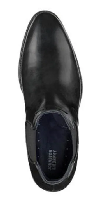 Johnston & Murphy Men's Stockton Size 10 Black Full Grain Chelsea Boots