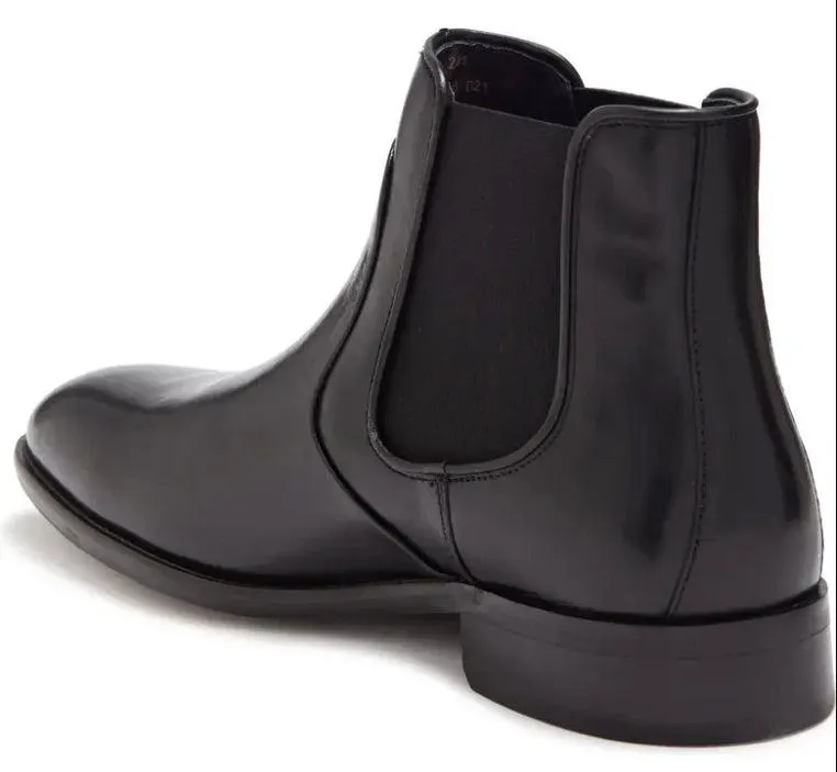 Johnston & Murphy Men's Stockton Size 10 Black Full Grain Chelsea Boots