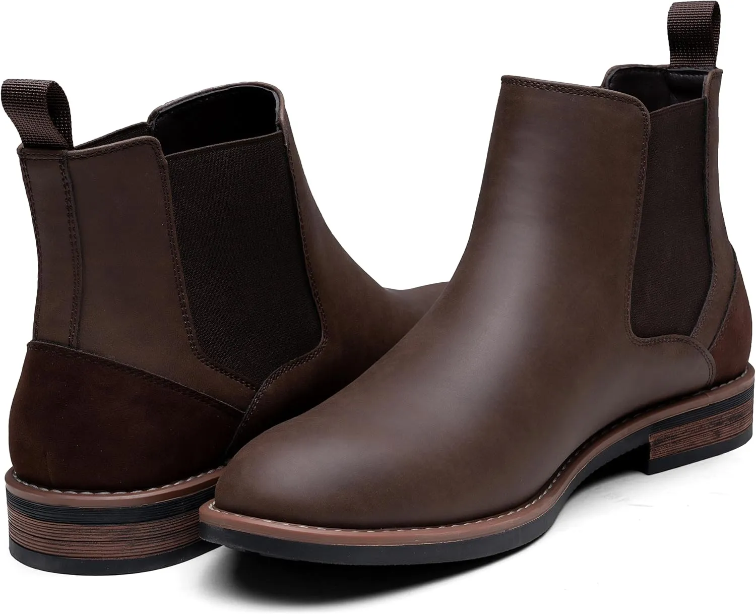 Jousen Men's Chelsea Boots Casual Nubuck for Men Dress Pull on Retro Boot