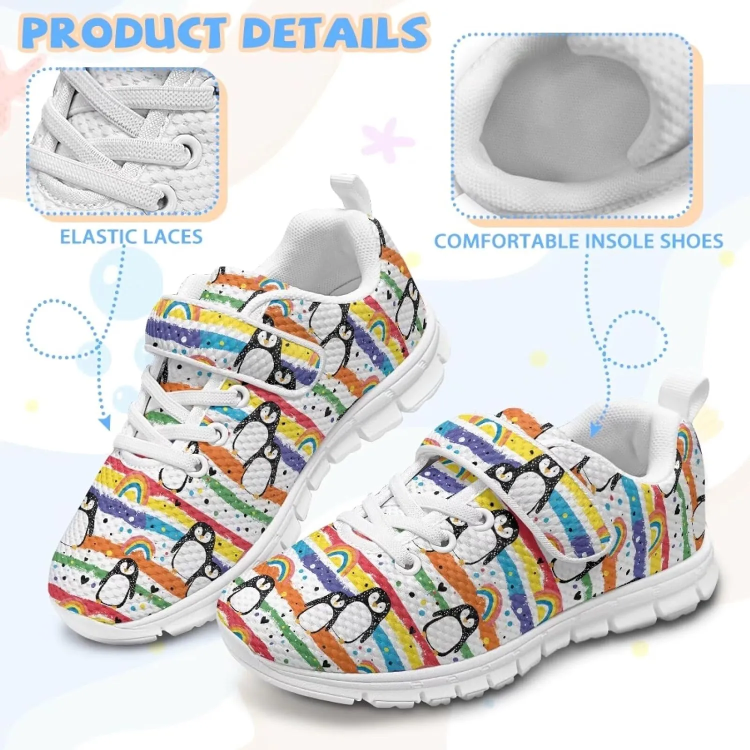 Kids Athletic Sneakers for Girls Boys Slip On Shoes