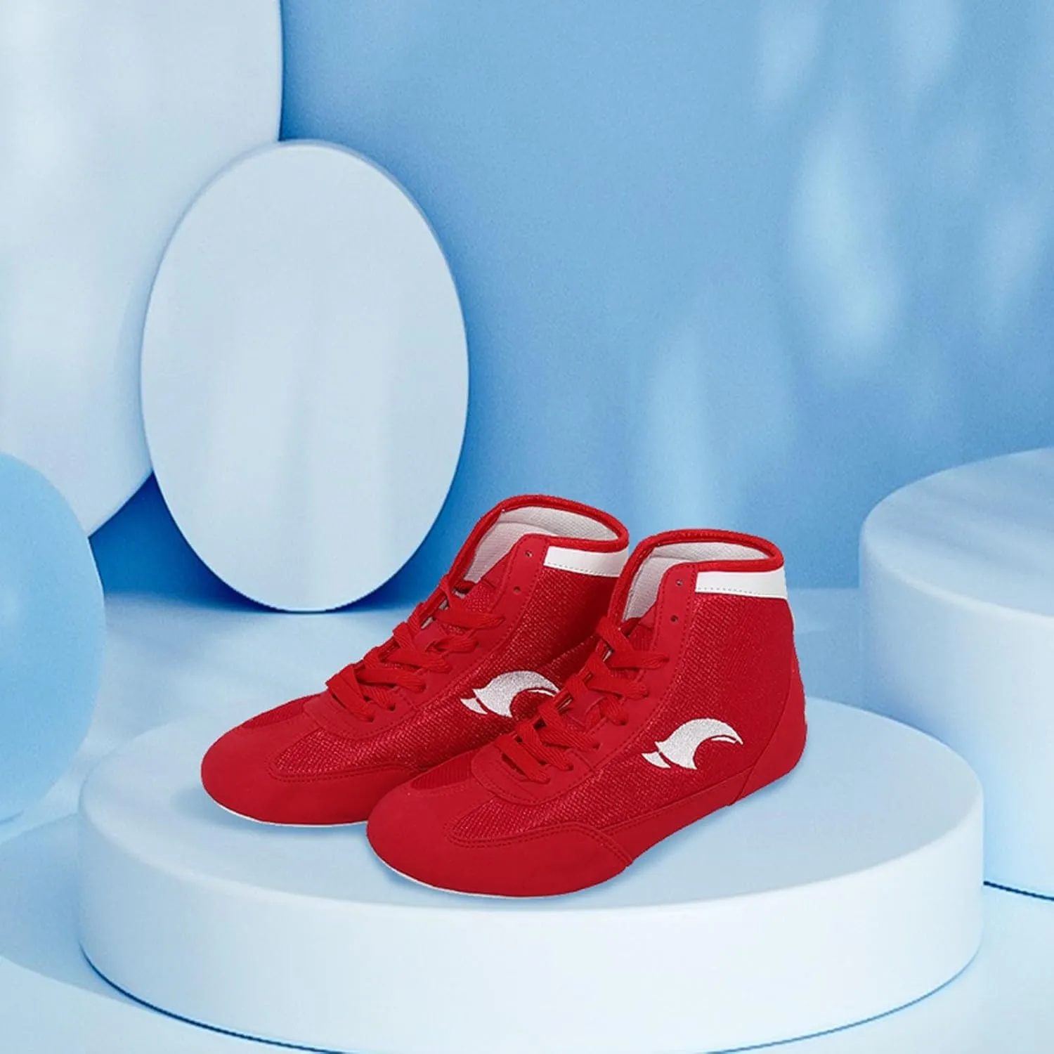 Kids Boys Boxing Shoes High Top Training Wrestling Shoes Long Boots Boxing Shoes Competition Training