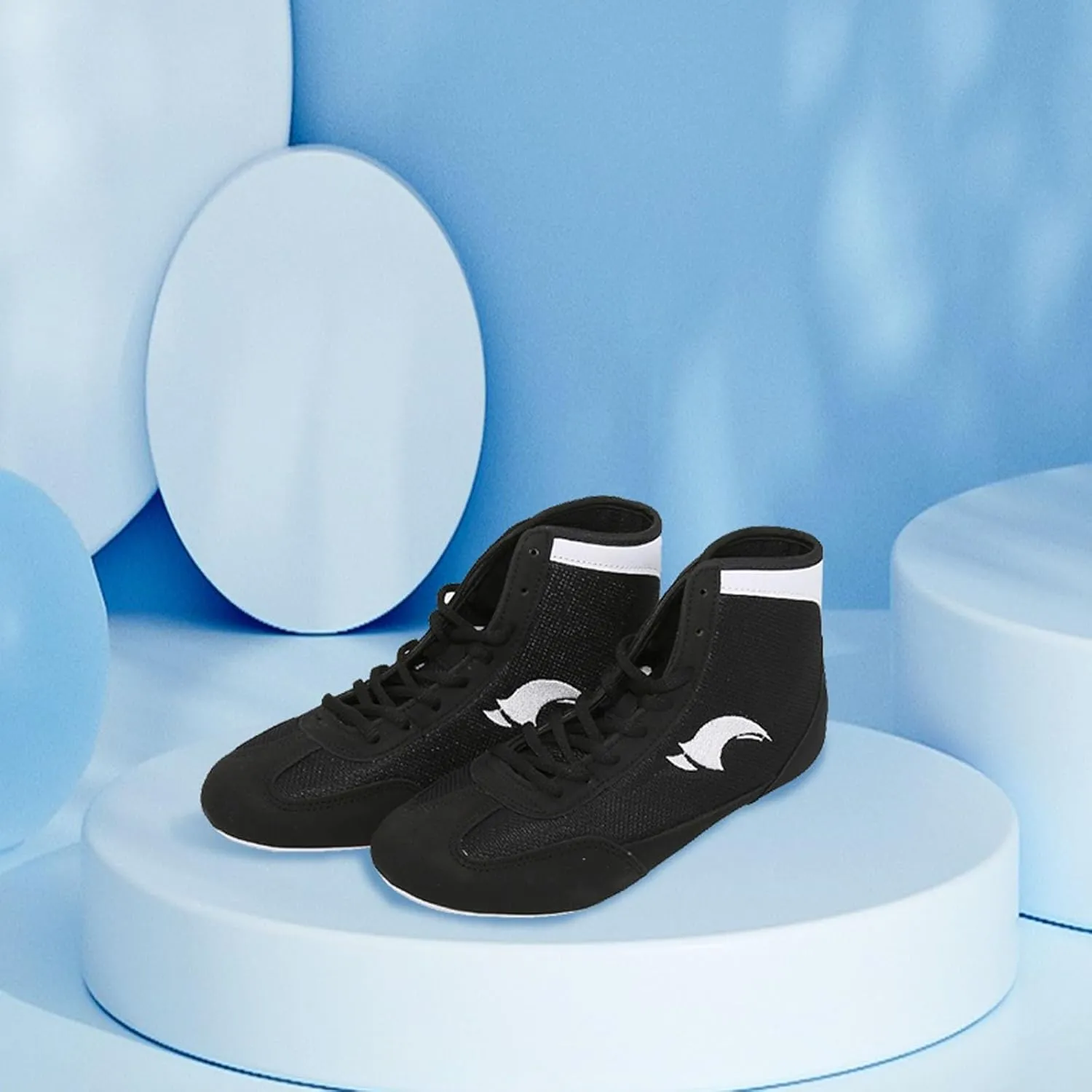 Kids Boys Boxing Shoes High Top Training Wrestling Shoes Long Boots Boxing Shoes Competition Training