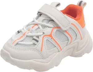 Kids Sneaker with Adjustable Strap, Comfort Support School Running Sport Shoes for Boys Girls Mesh Slip Boots Boys