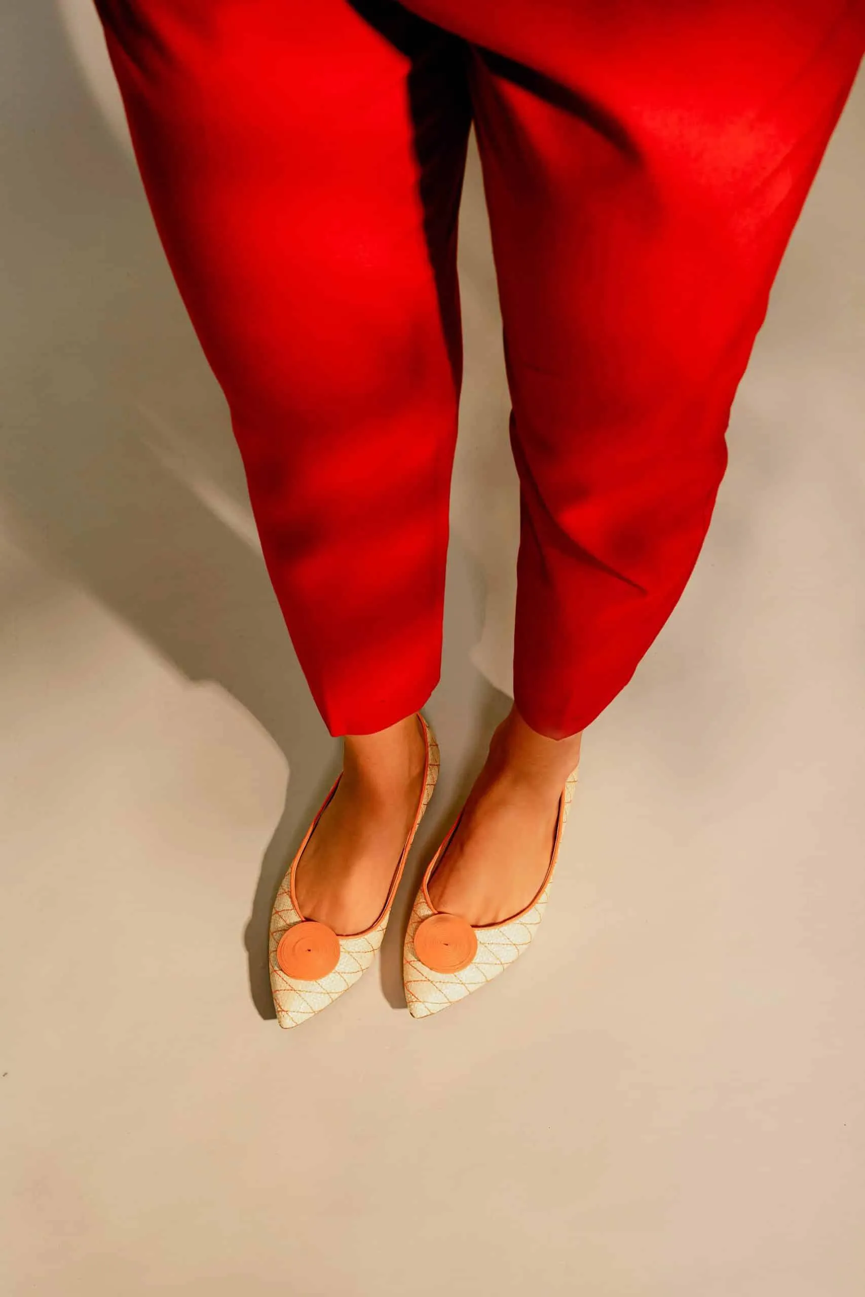 Ladies Flat Light Weight Raffia Ballerina Pumps