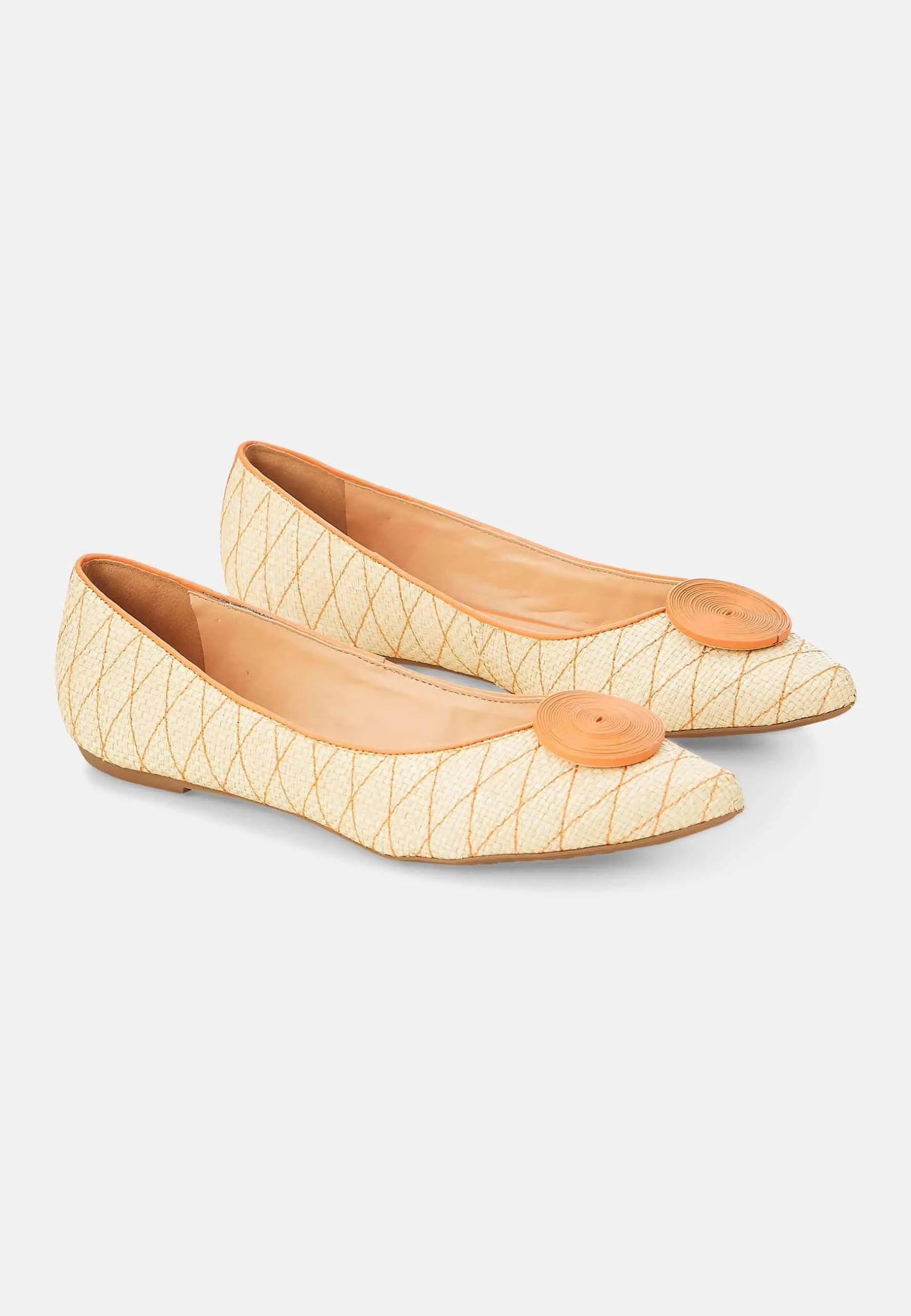 Ladies Flat Light Weight Raffia Ballerina Pumps